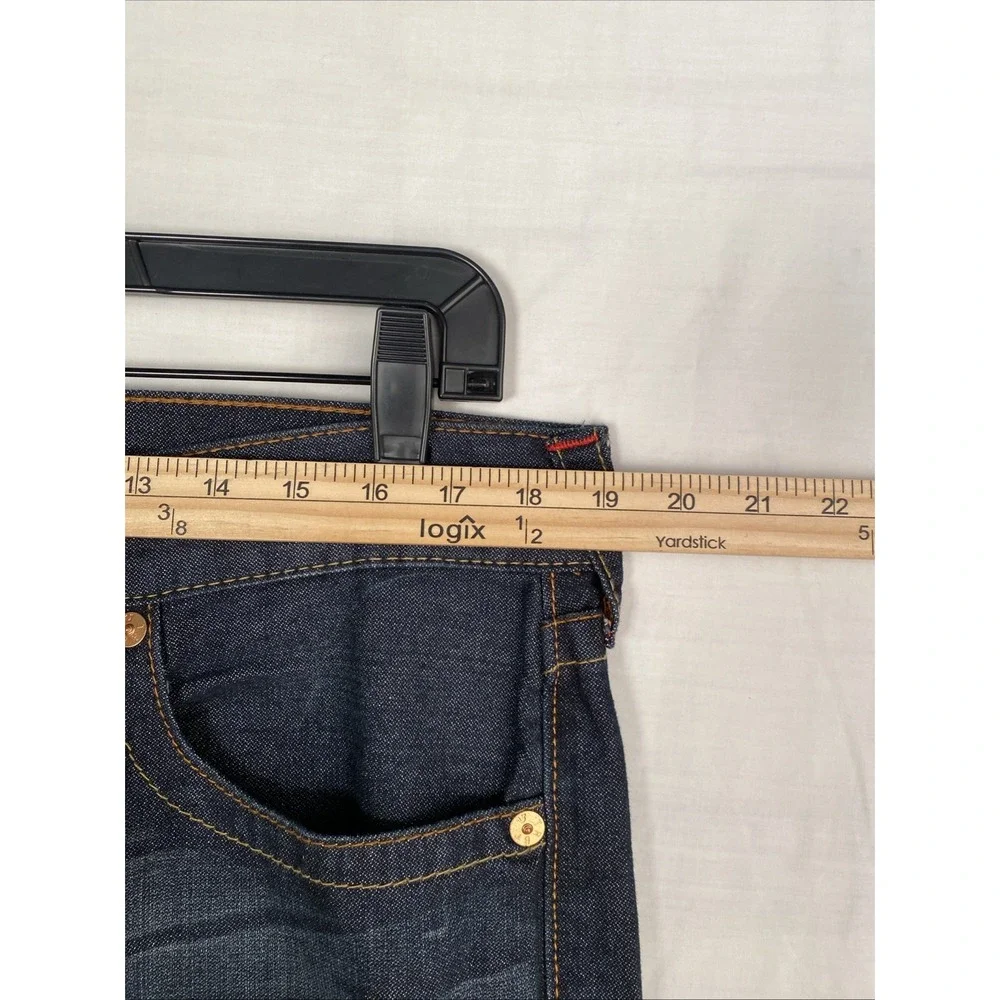 True Religion Jeans Men 36 33Straight Dark‎ Wash Red Stitching Plus Red TR Hat